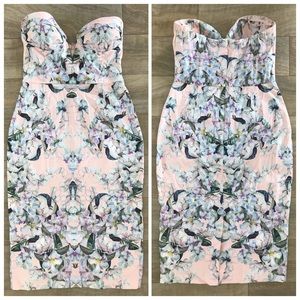 ASOS plunge strapless bodycon dress